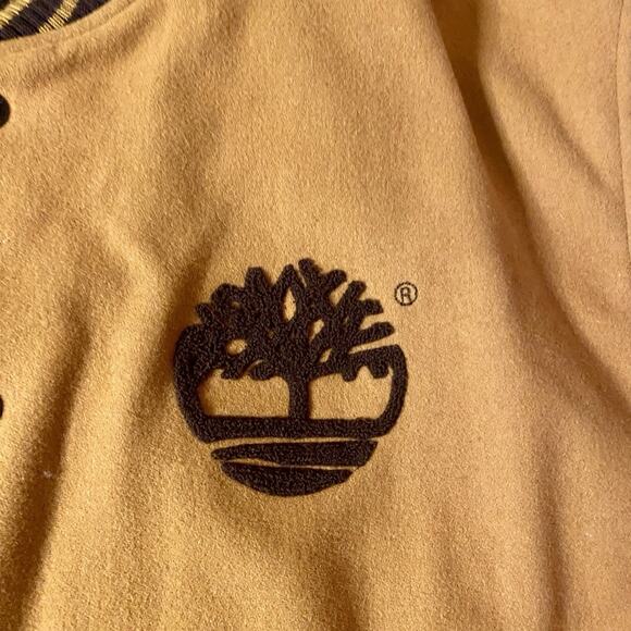 Vintage 3XL Timberland Letterman Bomber Cowhide Leather Jacket HTF Rare 2005 - Picture 4 of 11